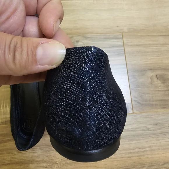 Tory Burch "Rosalind" Denim leather Pointed Toe Flats, size US 8.5 - Picture 16 of 17